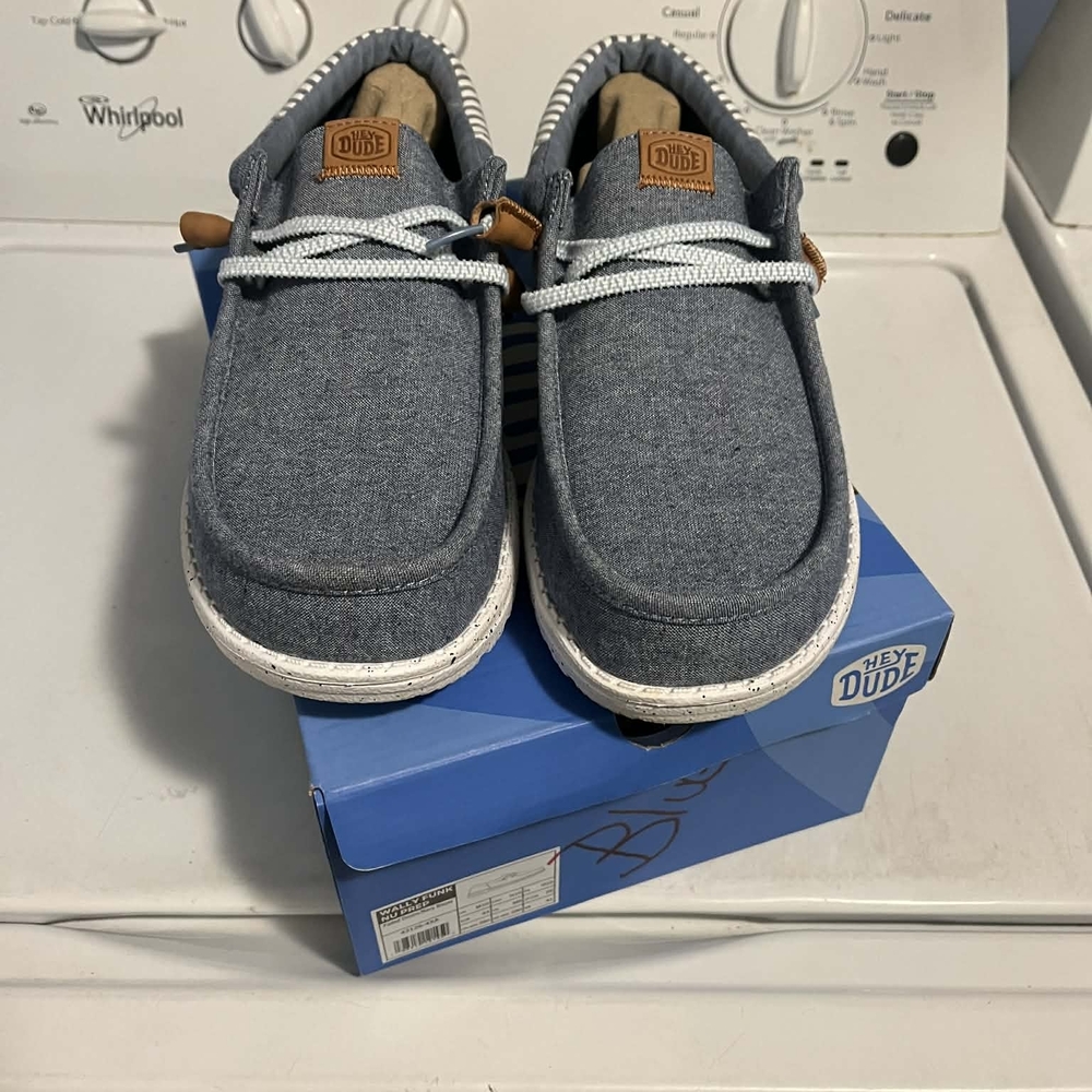 Hey Dude Mens Denim Blue Moccasins